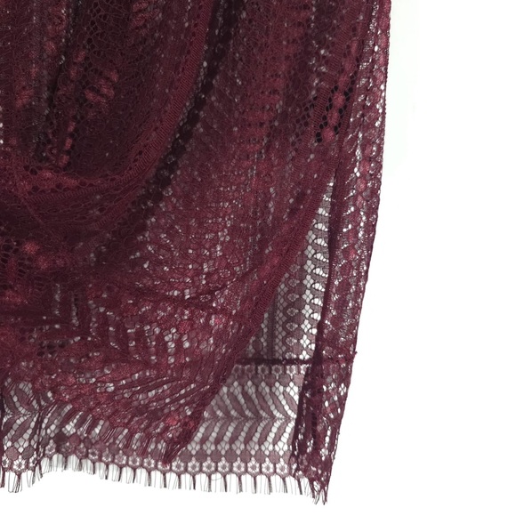 NWT JONATHAN SIMKHAI Tunic Lace Applique SS Tie V Neck Cabernet Top Size SMALL - Picture 11 of 13